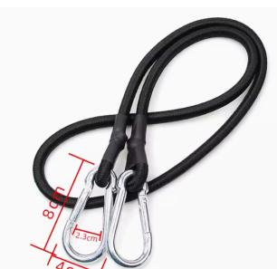 100cm 10mm Diameter Elastic Rope Bungee Cords Rubber Strong Shock Bungee Cord Tie Down with Carabiner Hook
