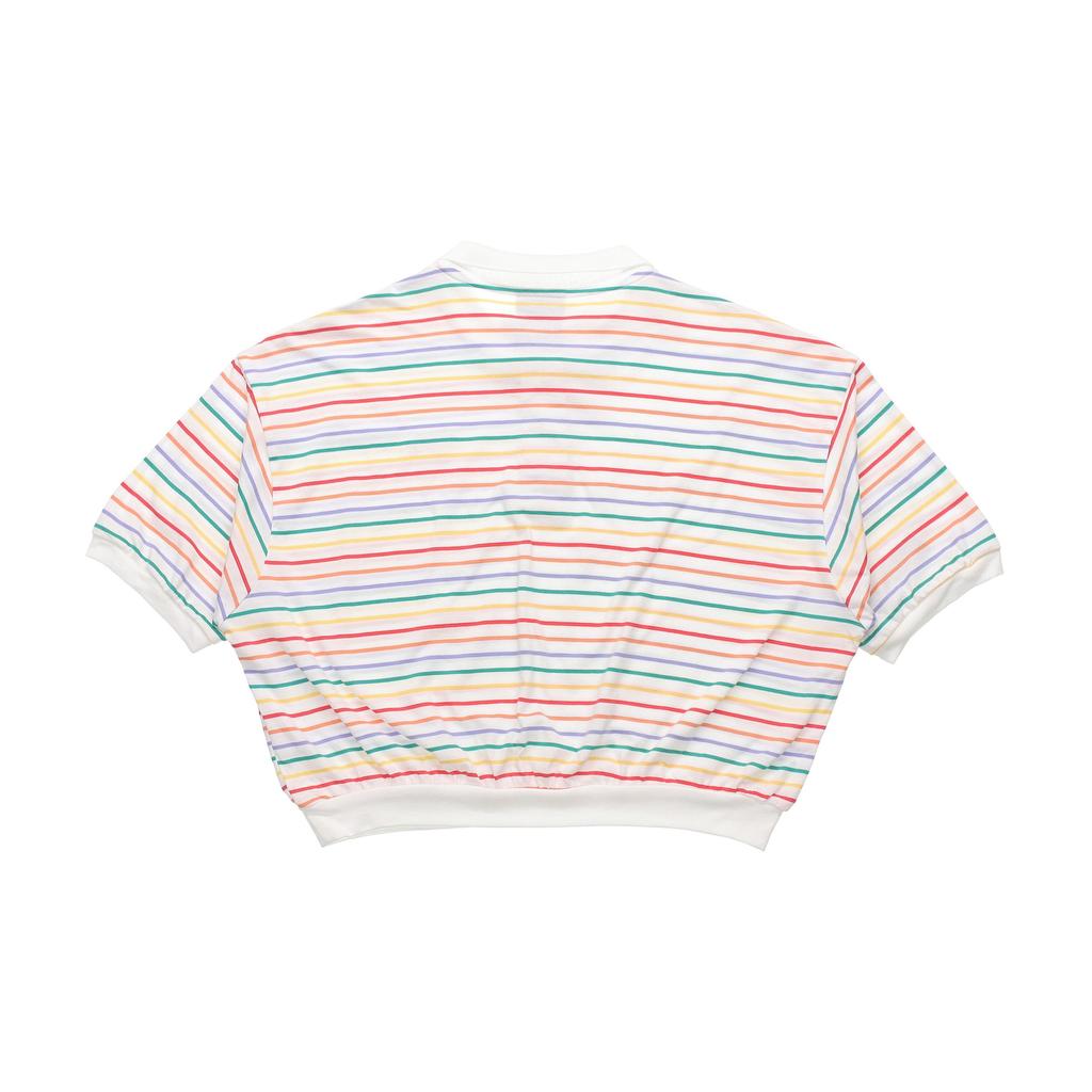 Nike Sportswear Rainbow Striped Casual Short Sleeve Polo Shirt Women Tops Multicolor CJ2516-100