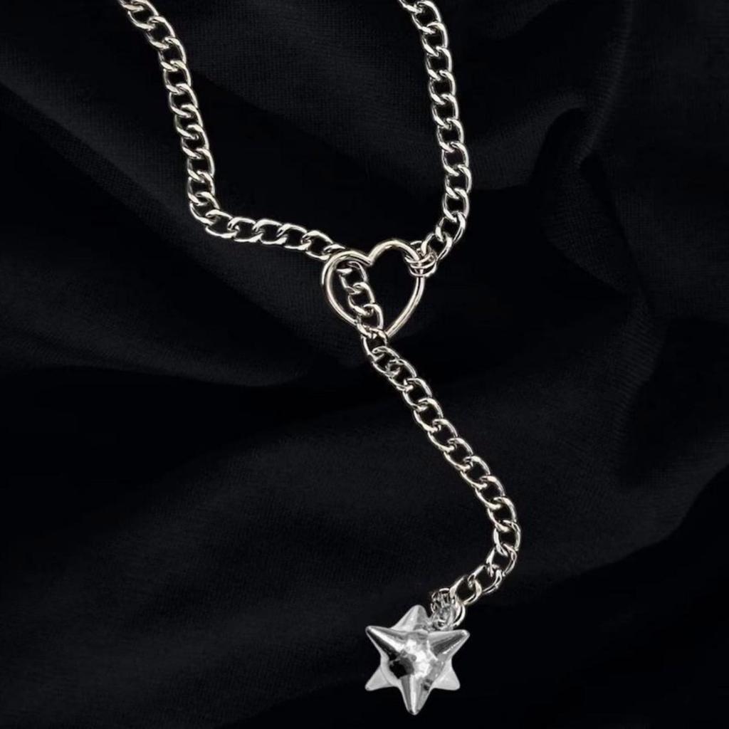 Модное колье-чокер с кулоном в виде сердца, портативный аксессуар для женщин, регулируемая кубинская цепочка золотого и серебряного цвета