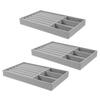 Grey Jewelry Showcase Tray for Storage 3Pcs Organizer Display Set