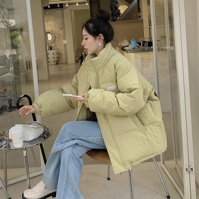 Unisex 2024 Winter Loose Cotton-Padded Jacket - Stand-Up Collar, Plus Size, Trendy Short Coat