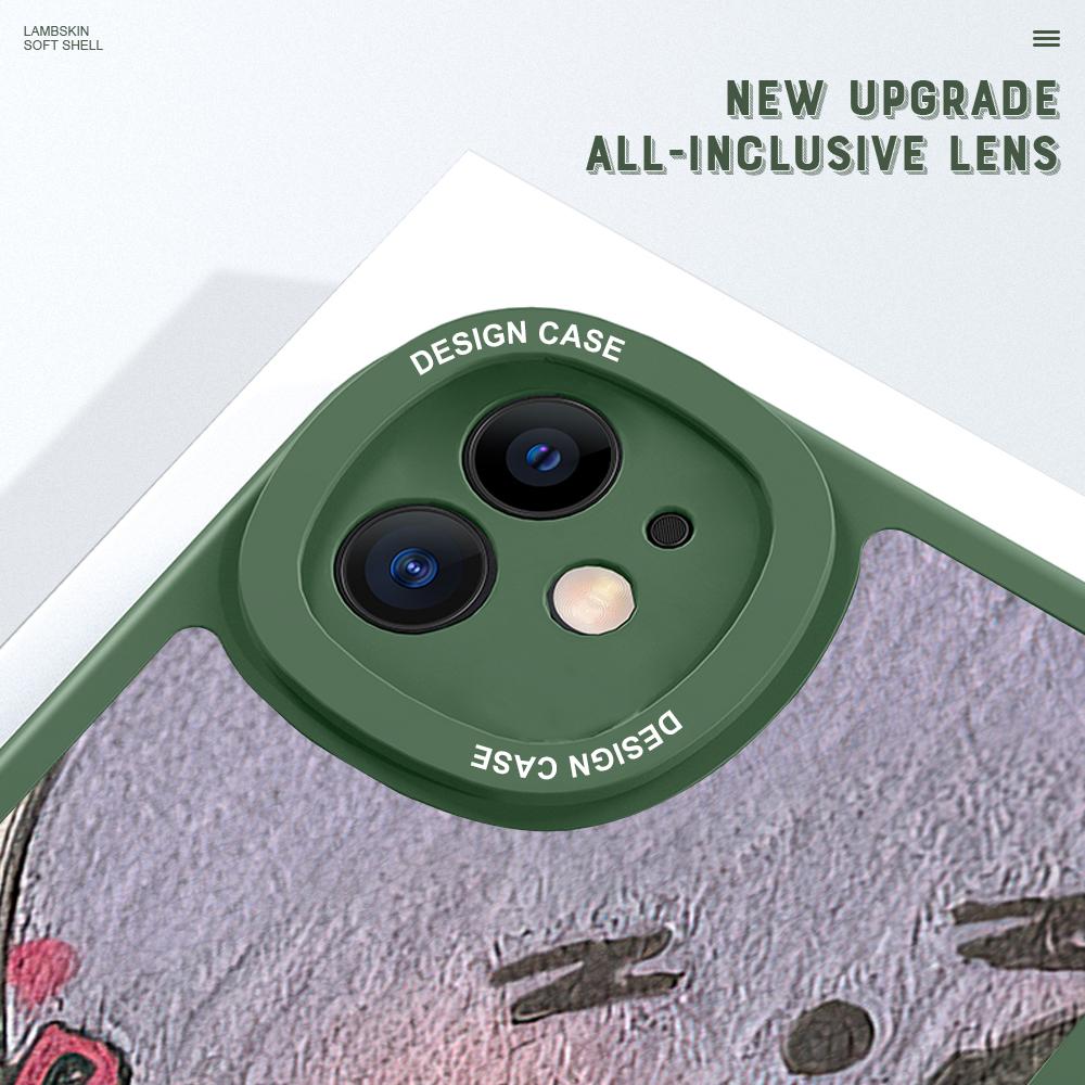 Slim Skin Feeling Cartoon Pattern Soft Silicone PU Leather Cover Phone Case for iPhone Samsung Huawei Honor Xiaomi Redmi OPPO Realme Vivo