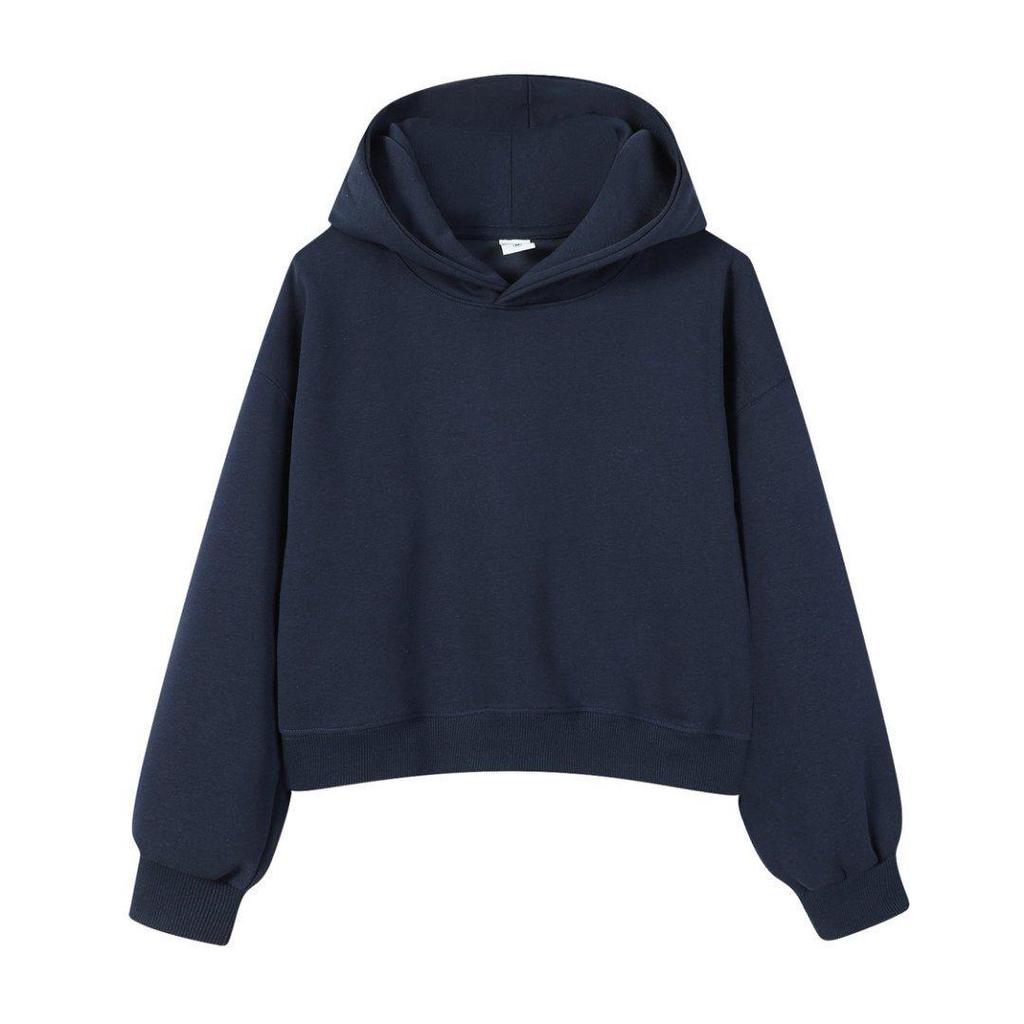 Women's Trendy Korean Style Heavyweight Hooded Zip-Up Cardigan Jacket - 350g Casual Autumn Sweatshirt.