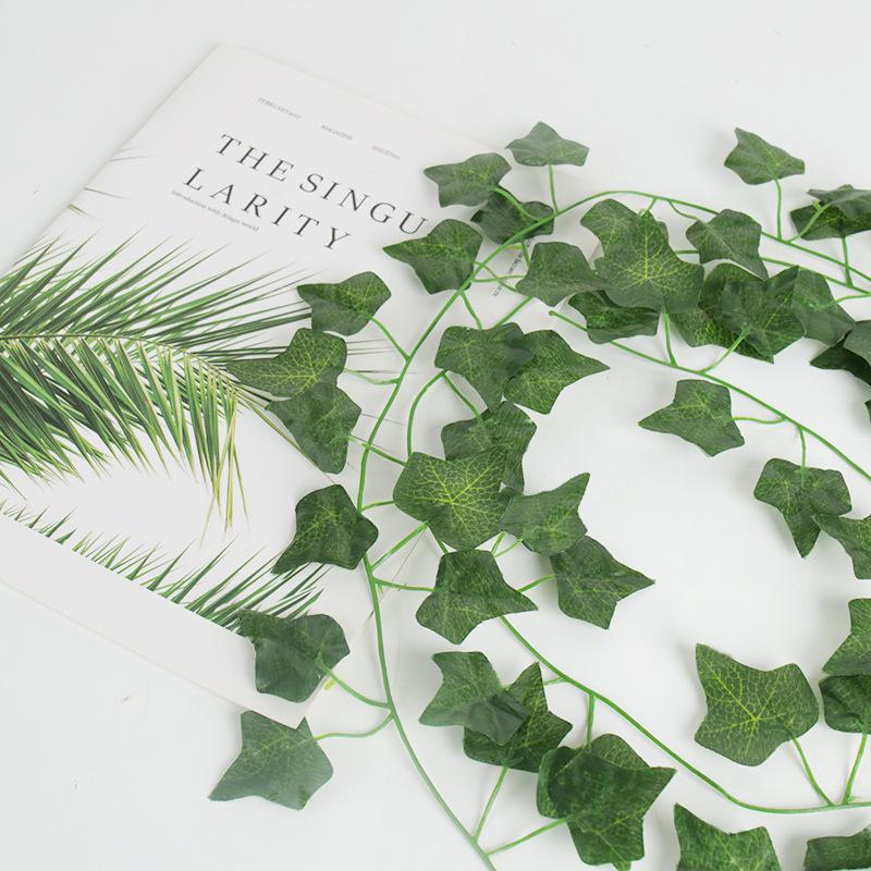 Artificial Ivy Vine Wall Hanging, 2.1 Meters with 72 Sweet Potato Leaves, Perfect for Wedding & Window Display Decor.