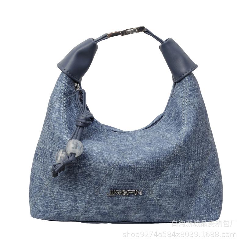 This Year's Popular Handbag Women's 2025 New Trendy Shoulder Bag Foreign Denim Crossbody Bag