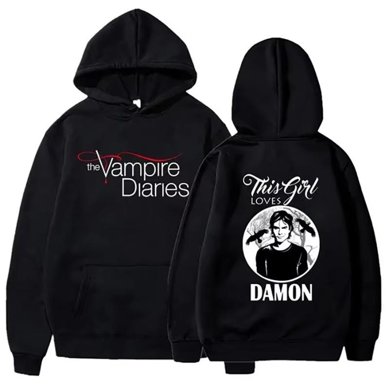 Autumn Men's Women's Hoodies Letter Vampire Printing Unisex Fashion Pullover Long Sleeves Loose Casual Vintage Sweatshirts
