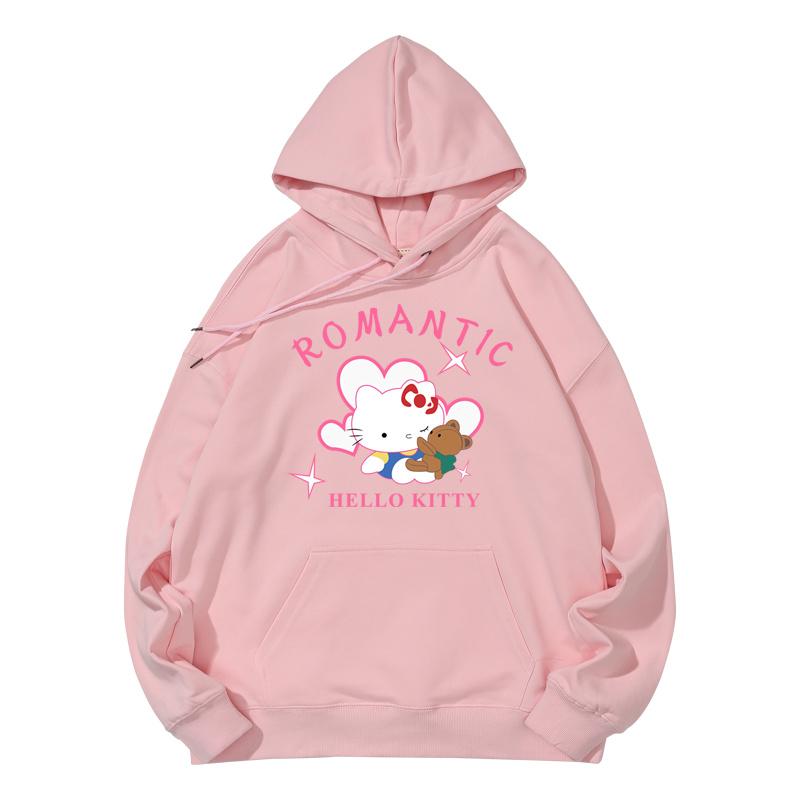 Толстовка с капюшоном Sanrio Весна/Осень Pompom Purin Cinnamoroll Mymelody HelloKitty Аниме Куртка Одежда Толстовки Милая Пара