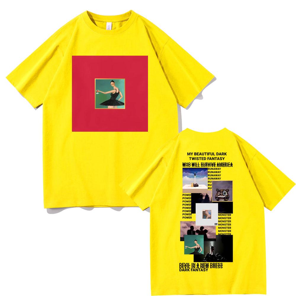 Футболка с обложкой альбома рэпера Канье Уэста My Beautiful Dark Twisted Fantasy, футболки Donda, The College Dropout, унисекс, хип-хоп, винтажная футболка