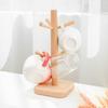 Useful Double Layer Storing Smooth Surface 6 Claws Wooden Coffee Mug Tree Counter Organizer Household Supplies Cup Rack