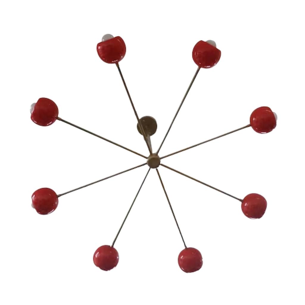 8 лампочек Современная люстра из необработанной латуни Потолочный светильник Итальянский светильник