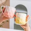 Безопасная Глазурь Градиентная Ручная Лепка Керамическая Кружка Стильный Спутник Подарочная Кружка для Детей Пары Завтрак Кофе Молоко Сосуд для Питья