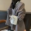Crossbody Bag Women's 2025 New Trend Fashion Bucket Bag Lychee Pattern Shoulder Bag Mobile Phone Bag