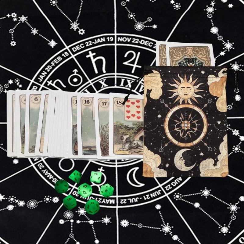 Mini Drawstring Bag Flannelette Jewelry Dices Pouch Board Game Cards Bag Gift Pouches Packaging Pouch Tarots Storage Bag