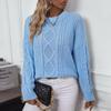 Autumn Winter Vintage Loose Long Sleeve Top Solid Color Cardigan Knitwear O-Neck Sweater