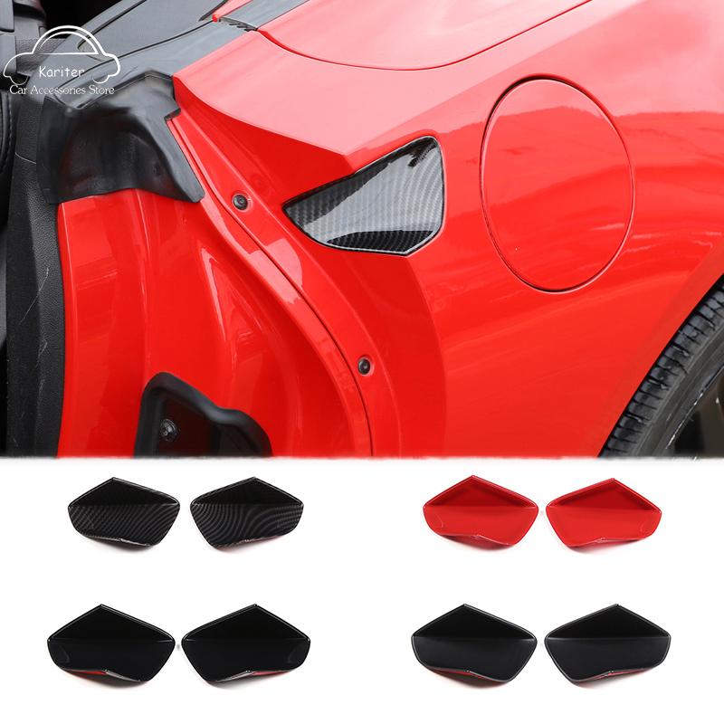 For Chevrolet Corvette C7 2014-2019 ABS Carbon Fiber Style Door Outer Handle Bowl Cover Trims Sticker Car External Accessories