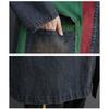 Women Modis Print Patchwork Ladies Windbreaks Oversized Autumn Denim Long Hoodies Trench Coat Casual Loose Woman Trench