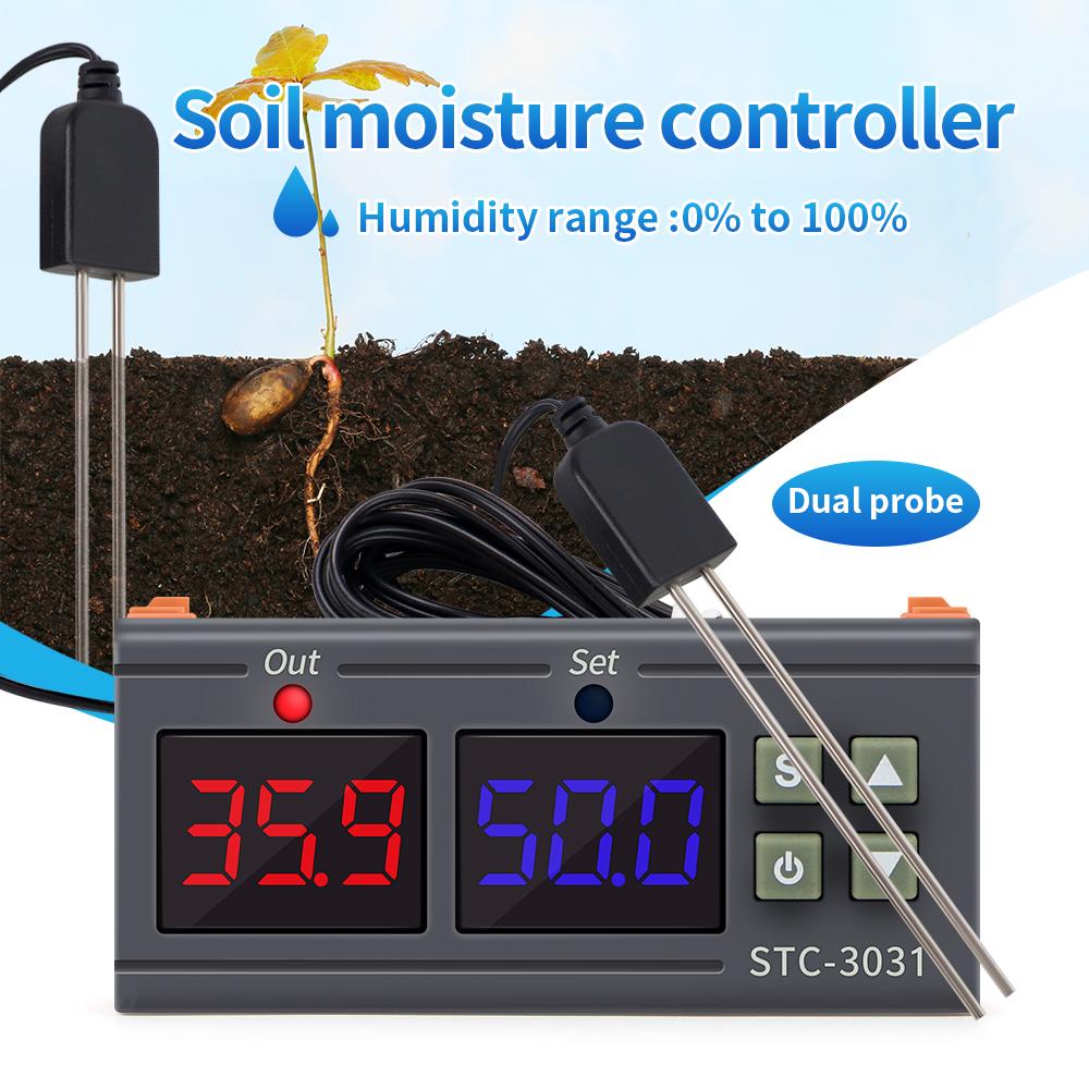 AC110V-220V Digital Soil Humidity Controller Soil Moisture Meter Hygrometer Garden Plants Humidity Thermoregulator STC-3030