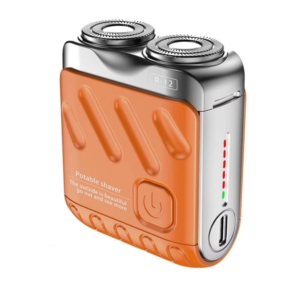 Magnetic Men's Electric Shaver Double Head Face Hair Remover Tool Pocket Size Beard Trimmer Home