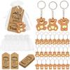 10/30Pcs Baby Shower Souvenirs Gift Organizer Bag with Bear Keychain Thank You Kraft Tag Girl Boy Birthday Party Favors for Guests