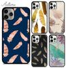 Чехол для телефона Feather Gold Foil Art для iPhone 17 Air 15 16 16e 11 12 13 14 Pro Max Plus coque Fundas Shell