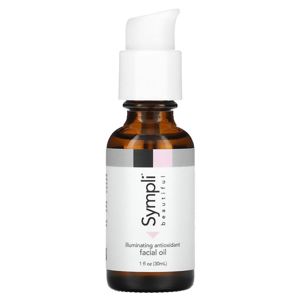 Sympli Beautiful Illuminating Antioxidant Facial Oil with Argan, Marula, Rosehip and Orange Oils, 1 Fl Oz (30 Ml)