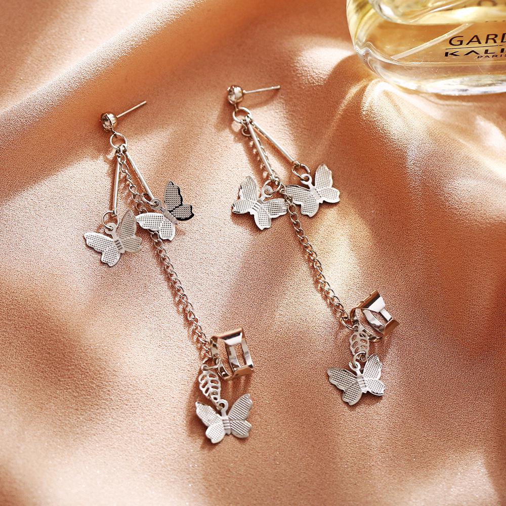 Стильные серьги каффы с бабочками