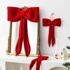 Velvet Large Bow Christmas Tree Decoration Pendant Enlarged Christmas Bows Hanging Ornaments Diy Wedding Decor Home Party Decor