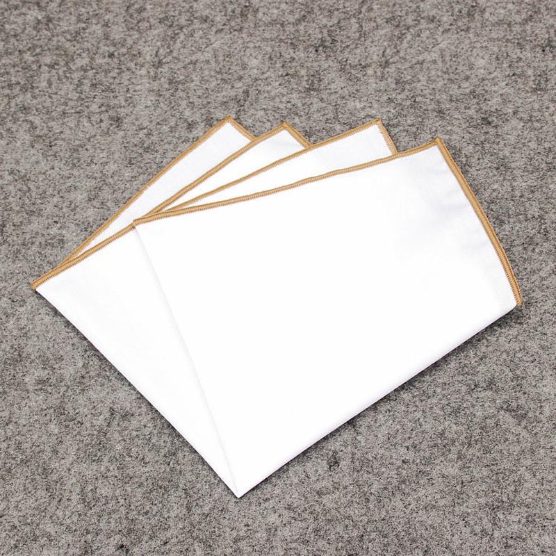 Men Plain White Handkerchief White Organic Pocket Square Hankies Cotton Soft Solid Color