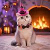 Funny Pet Apparel for Parties Halloween Cat Costume, Bat Wings, Witch Hat, Felt Photo Shoot Props Festive Cats Small Dogs, Holiday Parties,