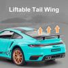 1/24 911 Turbo S Игрушечная модель легкосплавного автомобиля со звуком и светом, функция инерционного движения, имитация модели транспортного средства, коллекция, подарок для друга
