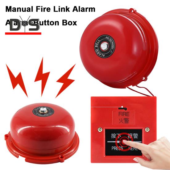 Manual Call Point Alarm Strike Type Electric Bell 100dB Loud Volume Design Easy Installation Compact Internal Strike Alarm Bell