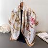 Fresh Atmosphere Simulation Silk High-End Printing Large Square Scarf Silk Scarf Shawl Headscarf Neck Protection Scarf