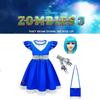 Kids Zombies 3 Cheerleader Cosplay Costume Halloween Dress Bag Wig Suit Gift Set