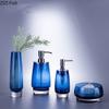 Light Luxury Glass Toiletries Creative Blue Soap Dispenser/vase Hotel Bathroom Hand Soap Bottle Modern Home Bathroom Accessories