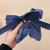 Новые корейские большие кольца для волос, винтажные синие клетчатые эластичные повязки для волос, повязки на голову, резинки для волос, женские аксессуары для волос, подарки