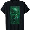 Cyber Goth Digital Cyberpunk Skull Neon Matrix T-Shirt