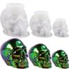 1PC Flexible Clear Silicone Skull Head Molds Silicone Molds for Resin Clay Candle Wax Casting Halloween Home Decoration