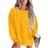 Women's Fashion Round Neck Solid Color Long Sleeve Basic  Sweatshirt Top