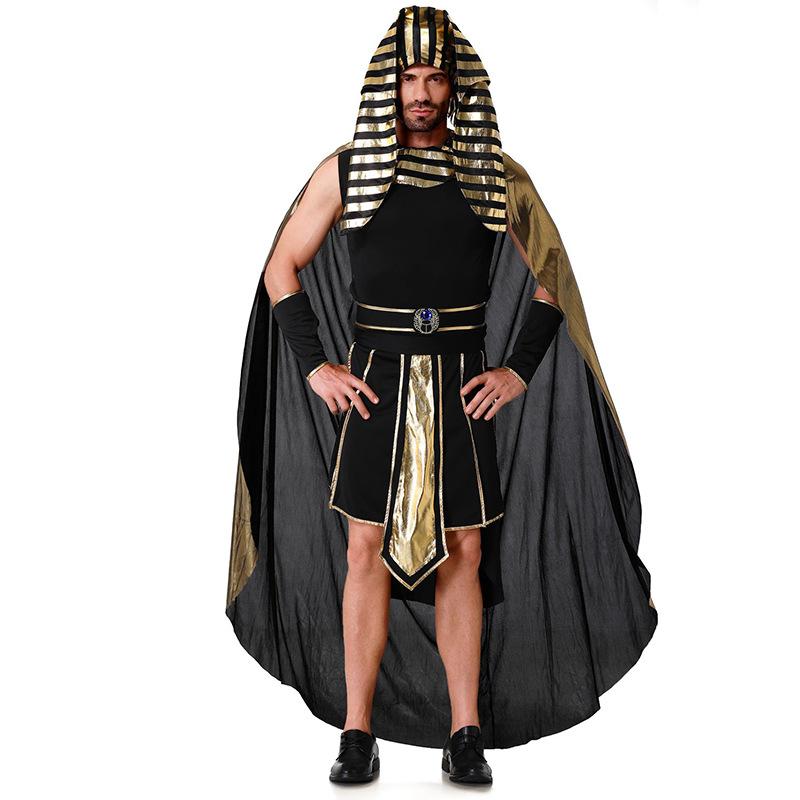 Halloween Adult Egyptian Costume Pharaoh Cleopatra Men's and Women's Ancient Greek and Roman Queen Performance Suit