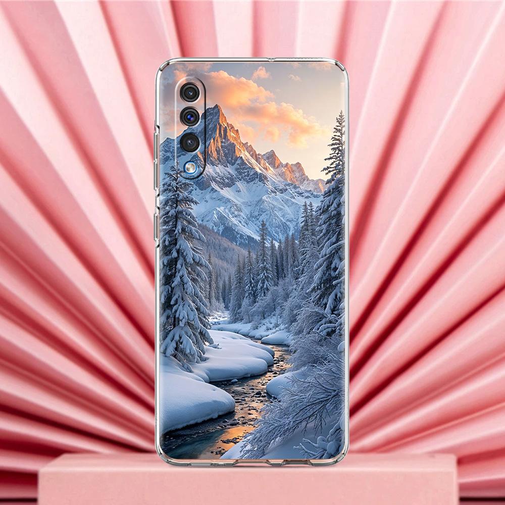 Чехол для телефона Samsung A56 A36 A26 A24 A16 A14 A12 A32 A50 A70 A22 A40 A34 A54 A42 A52 5G A04s A06 Обложка Антарктика снежный пейзаж