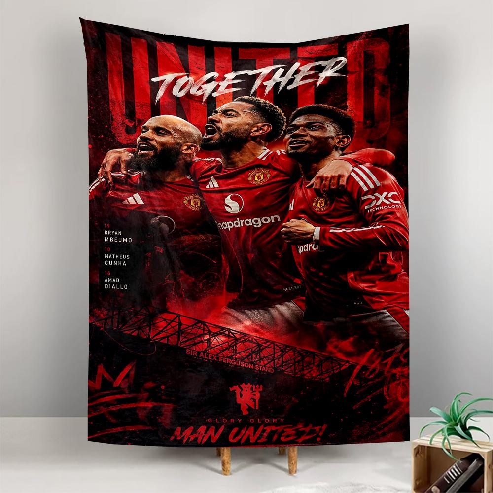 Tapestry Manchester United Together Mbeumo Cunha Diallo Glory Glory Wall Hanging for Soccer Fan Cave Decor
