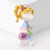 Creative And Cute Bag Little Girl Loli Brooch, Fashionable Oil Drop Inlaid Opal Anti-Light Collar Pin