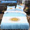 3PCS Argentina Flag Design Bedding Set 2D Printing (Includes 1 Duvet Cover + 2 Pillowcases Coreless), Bedroom decor,Fan gift