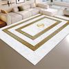Luxury Golden Living Room Carpet 200x300cm Large Non Slip Washable Area Rug For Home Bedroom Floor Mat