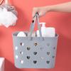 2pcs Portable Storage Basket Shower Tote Heart Shaped Hollow with Handle Organizer Bin Bathroom Pantry Kitchen Storage Box