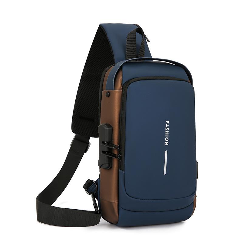 TS JYL laptop bag,Men Waist Pack High End Chest Bag Trendy Single Shoulder Commuter Bag