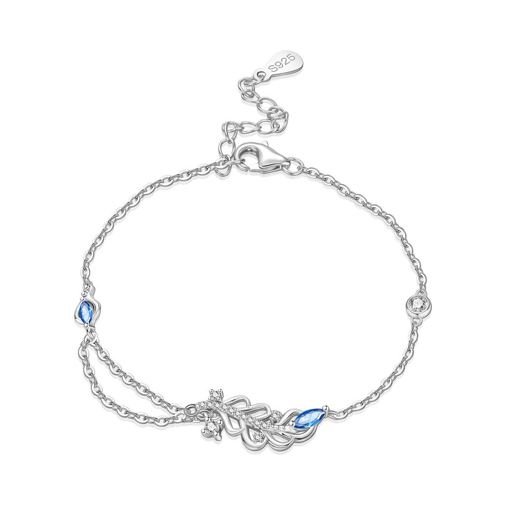 New 925 Silver Exquisite Golden Starry Bracelet Chain Link Women Bracelet Birthday Festival Jewelry Gifts