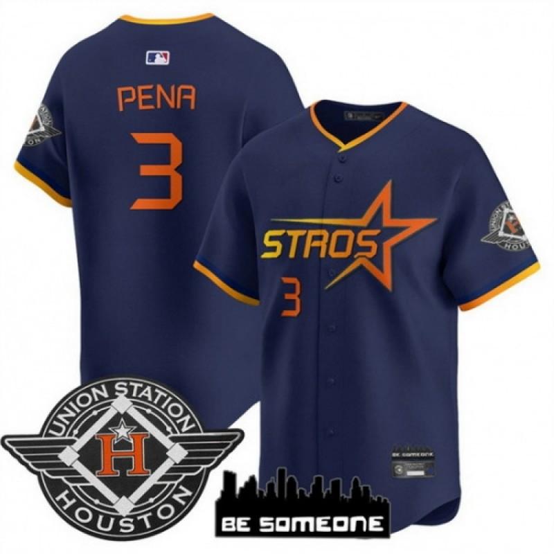Mens Houston Astros MLB Baseball Jersey T-Shirt With Embroidered Name Number V-Neck Loose Fit Sportswear
