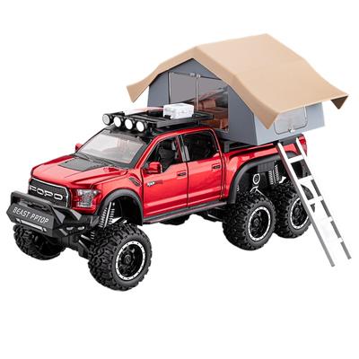 1/24 Ford Raptor F150 игрушечная модель автомобиля литая литая со звуком и светом заднее колесо инерционные игрушки модели транспортных средств мальчики подарок на день рождения