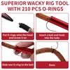 TRUSCEND Fishing Wacky Rig Tool with 210 Replacement for Fishing Worm Stick Ned Finesse Rigging Style Bass Red O-Rings Pliers, Baits, Kit, Fishing,